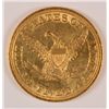 Image 2 : 1845 $5.00 GOLD, MS-62 RARE DATE AND TYPE