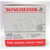 Image 3 : 2 boxes of 100 Rounds of Winchester 45 Auto 230 Grain Full Metal Jacket Ammo