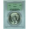 Image 1 : 1927 PEACE SILVER DOLLAR, PCGS MS-64, GREEN LABEL , LOOKS MS-65 TO ANYONE!!
