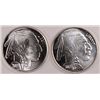 Image 1 : ( 2 ) ONE OUNCE .999 SILVER  BUFFALO REPLICA SILVER  ROUNDS