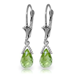 4.50ct Peridot Petite Briolette Earrings in 14k WG
