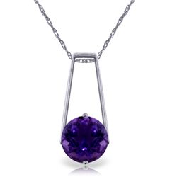 14k WHITE GOLD 1.45ct Amethyst Necklace