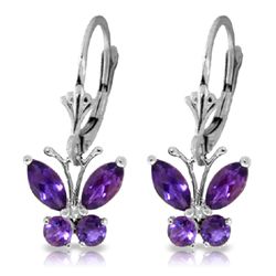 14k WG .85ct & .39ct Amethyst Butterfly Earrings