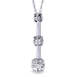 14k WG 0.10ct K-M, I-3 Graduated Diamond Necklace