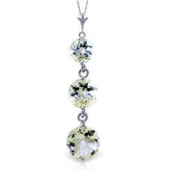 14k WG 1.95ct,1.05ct&.60ct ROUND Aquamarine Necklace