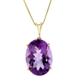 14k Gold 7.55ct Oval Amethyst Necklace