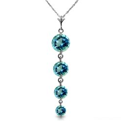 14k White Gold Blue Topaz Necklace