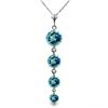 Image 1 : 14k White Gold Blue Topaz Necklace