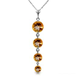 14K White Gold 1.95ct 1.05ct .60ct .30ct Citrine Necklace