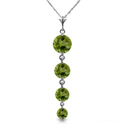 14K White Gold 1.95ct 1.05ct .60ct .30ct Peridot Necklace
