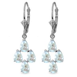 14k White Gold 3.90ct Aquamarine Earrings