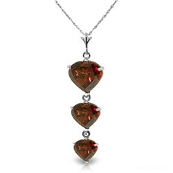14K White Gold 1.5ct .88ct & .65ct Garnet Necklace