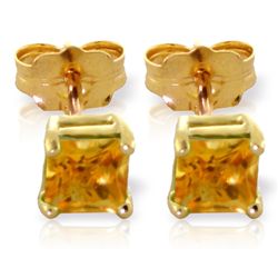 14k Yellow Gold 0.70ct Citrine Stud Earrings
