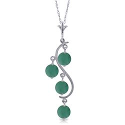 14K White Gold 2.00ct Emerald Necklace