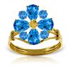 Image 1 : 14K YG 1.63ct PEAR & 0.80ct ROUND BLUE TOPAZ RING