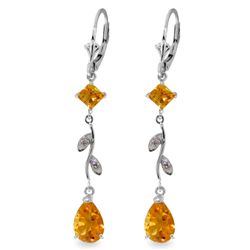 14k WG .95ct & 3.0ct Citrine Earrings with Diamonds