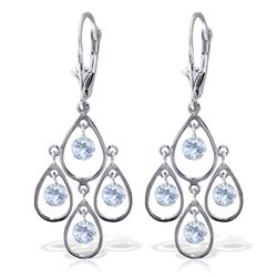 14k WG 2.40ct Aquamarine Chandelier Earrings