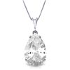 Image 1 : 14K WHITE GOLD 5.00ct WHITE TOPAZ NECKLACE