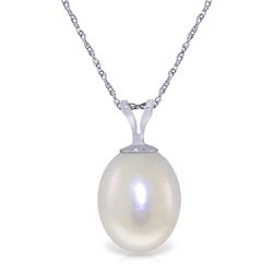 14K WHITE GOLD 4.00ct PEAR SHAPE PEARL NECKLACE