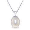 Image 1 : 14K WHITE GOLD 4.00ct PEAR SHAPE PEARL NECKLACE