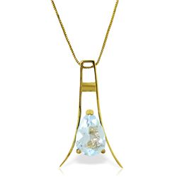 14k Solid Gold 1.50ct Aquamarine Necklace