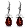 Image 1 : 14k Solid Gold 12.0ct Garnet & White Topaz Earrings