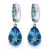 Image 1 : 14K White Gold 12.0ct & 1.2ct Blue Topaz Huggie Earring