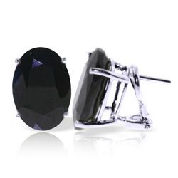 14k WG 17ct Sapphire French Clip Earrings