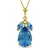 Image 1 : 14k Solid Gold Blue Topaz Necklace