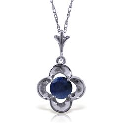 14k Solid Gold 0.55ct Sapphire Flower Necklace