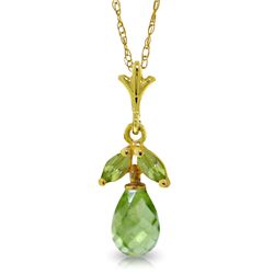 14k Solid Gold Peridot Petite Necklace