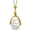 Image 1 : 14k Solid Gold 3.65ct White Topaz Necklace