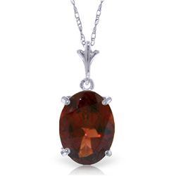14k Solid Gold 3.12ct Oval Garnet Necklace