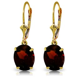 14k Solid Gold 6.25ct Garnet Earrings