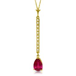 14k Solid Gold 1.75ct Ruby & Diamond Necklace