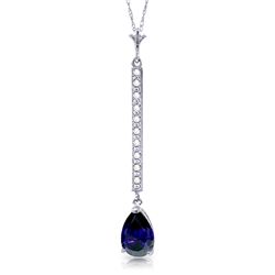 14k Solid Gold 1.75ct Sapphire & Diamond Necklace