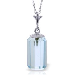 14k Solid Gold 4.50ct Blue Topaz Necklace