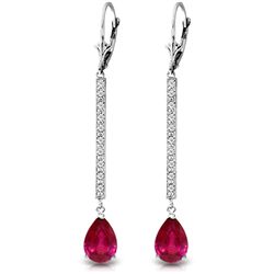 14k Solid Gold 3.50ct Ruby & Diamond Earrings