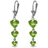 Image 1 : 14k Solid Gold Peridot Heart Dangle Earrings