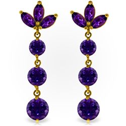 14k Yellow Gold Amethyst Chandelier Earrings
