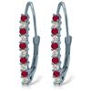 Image 1 : 14k Solid Gold Ruby & Diamond Earrings