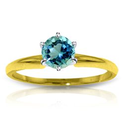 14k Solid Gold 0.65ct Blue Topaz Ring