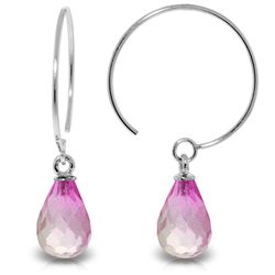 14k Solid Gold 1.35ct Pink Topaz Earrings