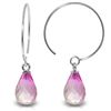 Image 1 : 14k Solid Gold 1.35ct Pink Topaz Earrings