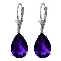 10.00ct Amethyst Bold Dangle Earrings in 14k WG