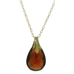 14k Yellow Gold 3.0ct Briolette Garnet Necklace