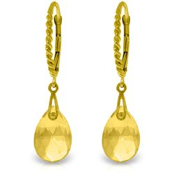 14k Solid Gold 6.0ct Citrine Earrings