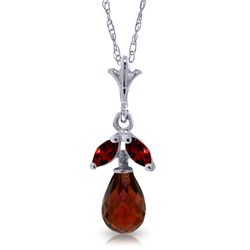 14k WG 1.50ct & 1.20ct Petite Garnet Necklace