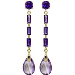 14k YG 1.25ct 1.35ct & 6.0ct Amethyst Chandelier Earring