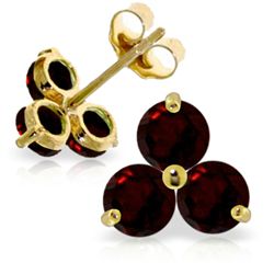 14k Yellow Gold 1.50ct Garnet Stud Earrings